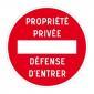 Panneau sens interdit propriété privée défense d'entrer