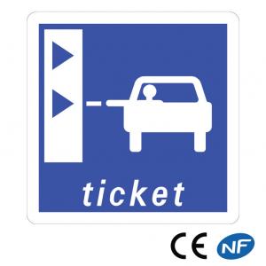 Panneau de Présignalisation d'une borne de retrait de ticket de péage C62