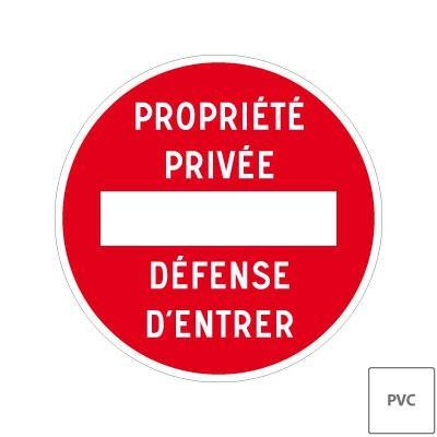 Panneau Pvc Ou Adhesif Propriete Privee Defense D Entrer