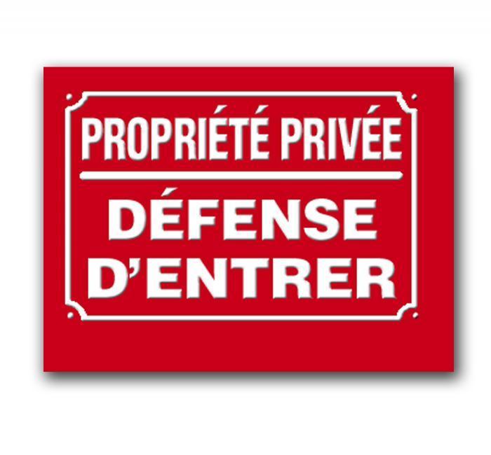 Panneau de signalisation « Stationnement Interdit Propriété Privée »